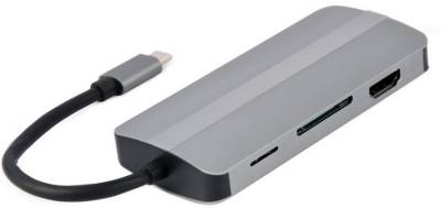 Разветвитель CABLEXPERT USB-C 8-in-1 (USB hub 3.0/HDMI//VGA/PD/CR/stereo a A-CM-COMBO8-02