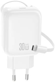 Зарядка XO 1xUSB-C PD30W GaN + cable USB-C to USB-C XO-QC17