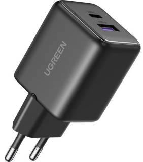 Зарядка Ugreen USB + USB-C GaN 30W X516 black 65014