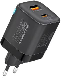 Зарядка Promate USB-C + USB-A powerport-25ac.black