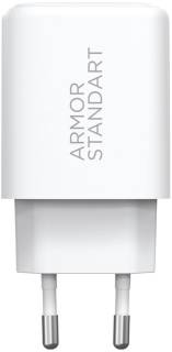 Зарядка Armorstandart 1xUSB-C PD20W + 1xUSB QC3.0 GaN white ARM87067