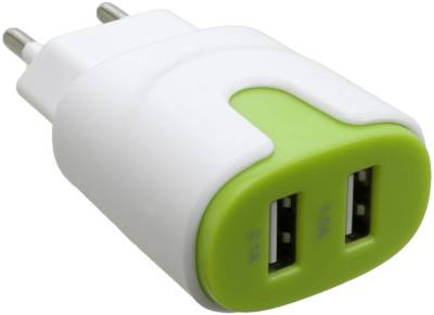 Зарядка Patron 2xUSB 2.0 2A/1A white/green PN-2USB-220V-G