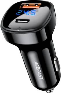 Зарядка ACEFAST 2xUSB 66W (USB-C + USB-A) B4 with digital display 6974316280392