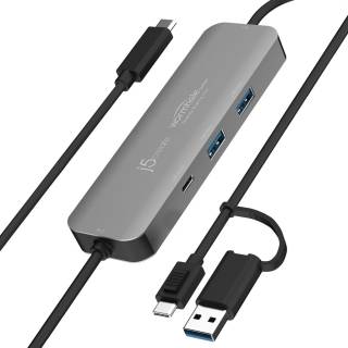 Разветвитель J5Create USB-C + USB A to 2xUSB + USB-C switch hub JCH462-N