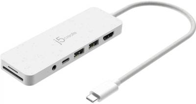 Разветвитель J5Create USB-C 6-in-1 2xUSB 3.2 + USB-C PD + HDMI 4K + SD/T JCD373EW-N
