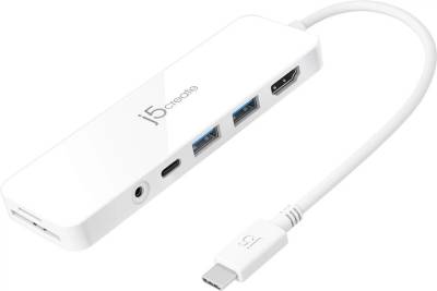 Разветвитель J5Create USB-C 6-in-1 2xUSB 3.1 + USB-C PD + HDMI + SD/TF + JCD373-N