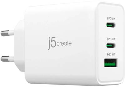 Зарядка J5Create 1xUSB + 2xUSB-C 65W GaN QC3.0/PD/PPS JUP3365E-EN