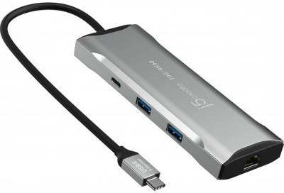 Разветвитель J5Create Dock-Station USB-C 10Gbps, 7-in-1 (хаб/HDMI/PD/кар JCD393-N