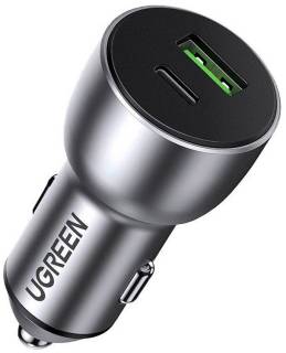 Зарядка Ugreen 1xUSB-C + 1xUSB QC3.0 60W CD213 gray 60980