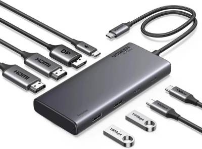 Разветвитель Ugreen USB-C to 2xUSB 3.2 + 2xUSB-C 3.2 + 2xHDMI + DP 4K6 35625