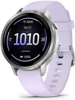 Часы Garmin Venu 4 (41mm), Gray w/ Silver + Periwinkle, GPS см 010-03013-01