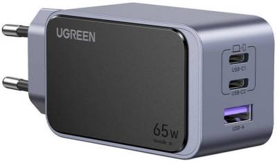 Зарядка Ugreen 3xUSB 65W (2xUSB-C+USB-A) Gan Nexode Fast Charger 35042