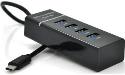 Разветвитель VOLTRONIC USB-C to 4xUSB 3.0 0.2m black YT-TC3H4-B20/12940