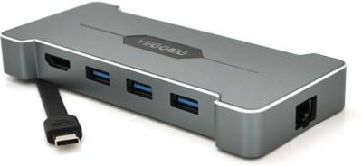 Разветвитель Veggieg USB-C 5-in-1 USB-C + 3xUSB 3.0 + HDMI + RJ45 silve TC06