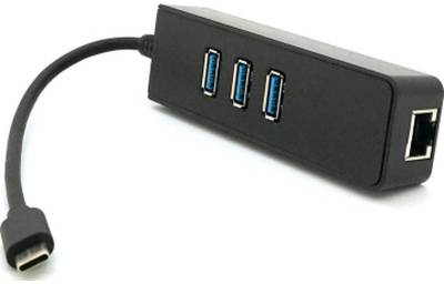 Разветвитель VOLTRONIC USB-C to 3xUSB 3.0 + RJ45 1000Mbps black YT-TCA3H3+Et-W