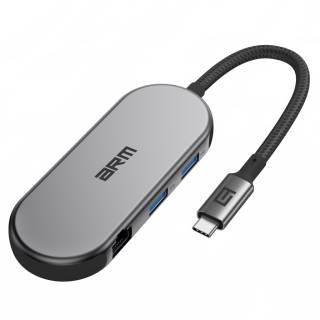 Разветвитель Armorstandart USB-C to HDMI 4K, RJ45, PD, 2USB, SD, microSD Grey ARM69365