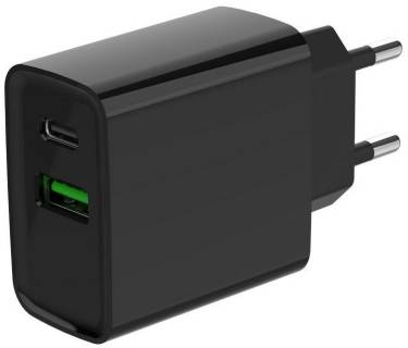 Зарядка Gembird 1xUSB-A + 1 Type-C (PD20Вт + QC3.0 18Вт) black TA-UC-PDQC20-01-BK