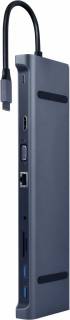 Разветвитель CABLEXPERT USB-C 9-in-1 (USB-hub + HDMI/VGA/PD/CR/LAN/3.5mm) A-CM-COMBO10-01