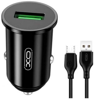 Зарядка XO USB QC3.0 18W + cable USB to Micro 5P black TZ12-M-BK