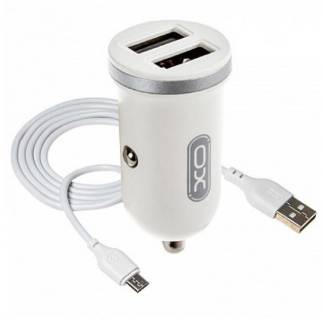 Зарядка XO 2xUSB 2.1A + cable USB to Micro 5P white TZ08-M-WH