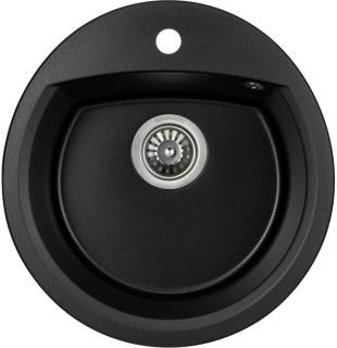 Мойка GRANADO RONDA black shine з сифоном (470*490mm.) gr2201