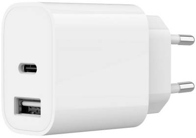 Зарядка Gembird 1xUSB-A+1xUSB-C 5V/2.4A (12W) white TA-UC-2AC12-01
