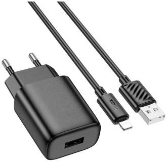 Зарядка HOCO C134A Solid USB + cable USB to Lightning Black 6942007621311