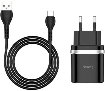 Зарядка HOCO C12Q Smart USB QC3.0 + cable USB to USB-C 18W Blac 6931474716293