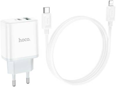 Зарядка HOCO C105A Stage 1xUSB-C PD20W + 1xUSB QC3.0 + cable US 6931474782939