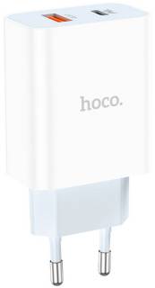Зарядка HOCO C97A 1xUSB-C PD20W + 1xUSB QC3.0 White 6931474766076