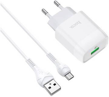 Зарядка HOCO C72Q Glorious USB QC3.0 + cable USB to Micro 5P 18 6931474732538