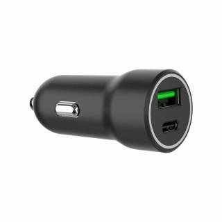 Зарядка Gembird 1xUSB-A (18W QC3.0) + 1xUSB-C (20W PD) black TA-UC-A2PDQC20-CAR-01
