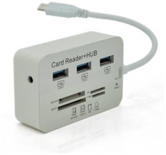 Разветвитель VOLTRONIC USB-C 3xUSB 3.0 + Card Reader 0.2m white YT-TCA3H3+CR-W