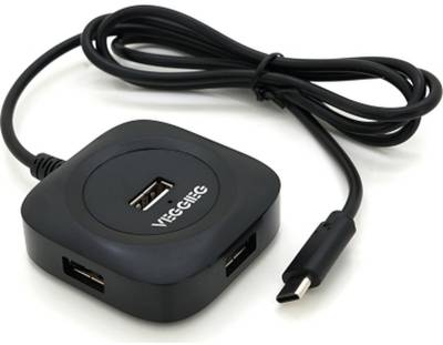 Разветвитель Veggieg USB-C 4xUSB 2.0 0.2m black YT-TC-V-C240