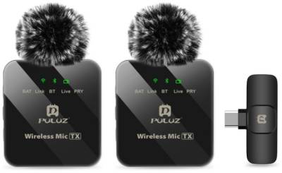 Микрофон Puluz для телефону приймач Type-C і два мікрофони Black PU648B