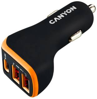 Зарядка Canyon Universal 3xUSB car adapter Black+Purple CNE-CCA08PU