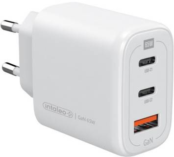 Зарядка Intaleo 65W GAN 2USB-C PD+USB-A QC 3.0 white 1283126559525