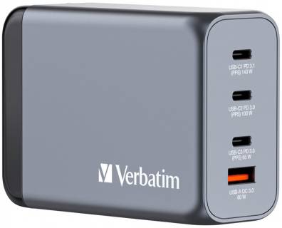 Зарядка Verbatim GaN 240 W 4 ports (USB-C-140 W,USB-C-100 W,USB-C-6 32205