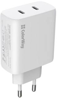 Зарядка ColorWay GaN Mini 50W PD Port PPS USB (Type-C PD 30W + Type CW-CHS050PD-WT