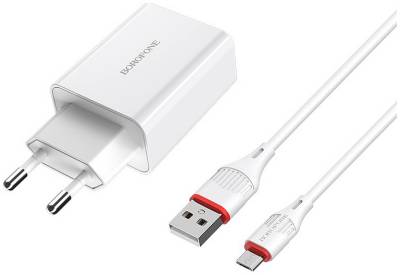 Зарядка BOROFONE BA21A Long Journey USB QC3.0 + cable USB to Micro 6931474702470