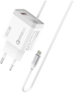 Зарядка Promate 20W PD Lightning + USB QC3.0 icharge-pdqc3.white