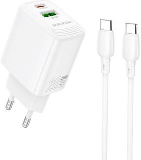 Зарядка BOROFONE BN27 Fuente 1xUSB-C PD20W + 1xUSB QC3.0 + cable US 6941991120282