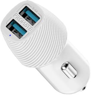 Зарядка Promate voltrip-duo 2xUSB Car Charger 17W White voltrip-duo.white