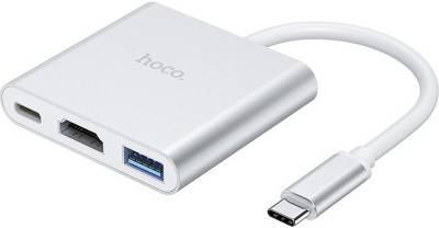 Разветвитель HOCO USB-C to USB3.0+HDMI+PD HB14 Silver 6931474725790