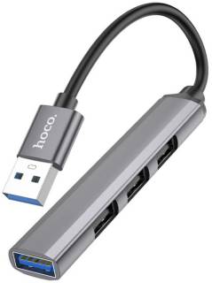 Разветвитель HOCO USB to USB 3.0 + 3xUSB 2.0 metal gray 6931474765468