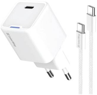 Зарядка ColorWay GaN Mini 35W PD Port PPS USB-C white cable Type-C CW-CHS056PDC-WT