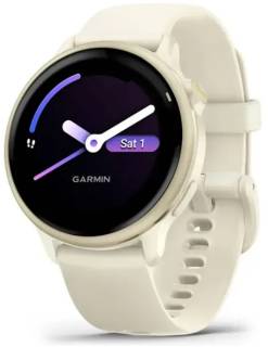 Часы Garmin vivoactive 6, Bone/Lunar Gold, GPS смарт-годинник 010-02985-01