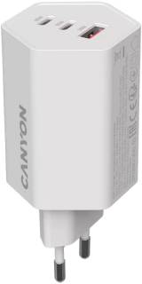 Зарядка Canyon HEXAGON 65 GaN 65W 2xPD 1xQC EU White CND-CHAHEX65W