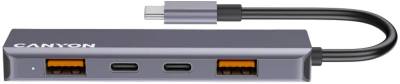 Разветвитель Canyon hub DS-18 5in1 USB-C Grey CNS-TDS18