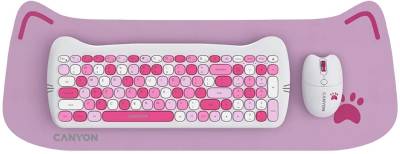 Комплект Canyon HSET-W6 Kitty Edition Wireless UA Pink CNS-HSETW6PK